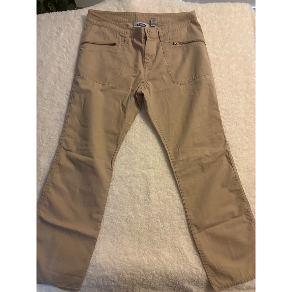 Vintage Old Navy Womens Khaki Ripstop Cargo Pants Tan Straight Leg Size 12